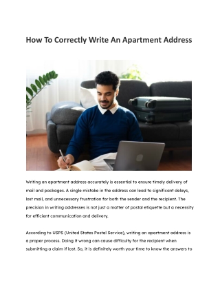 How To Correctly Write An Apartment Address