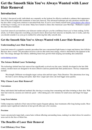 Get the Smooth Skin You_ve Always Wanted with Laser Hair Removal