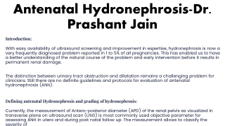 Antenatal Hydronephrosis-Dr Prashant Jain