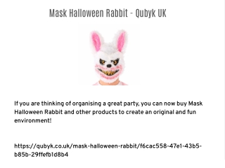 Mask Halloween Rabbit- Qubyk UK