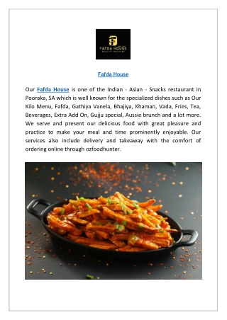 Fafda House Menu Pooraka | Order Online - Delivery & Pickup