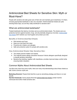 Antimicrobial Bed Sheets for Sensitive Skin_ Myth or Must-Have.docx