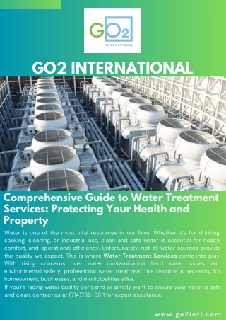 Comprehensive Guide to Water Treatment Services Protecting Your Health and Property