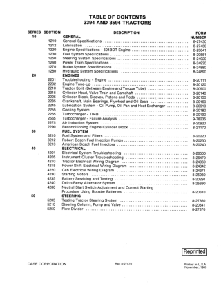 CASE IH 3394 Tractor Service Repair Manual Instant Download