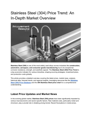 Stainless Steel (304) Price Trend - An In-Depth Market Overview