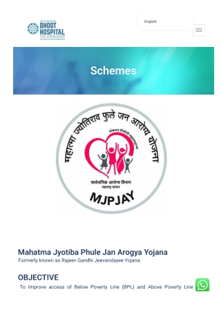 Comprehensive Care at Dhoot Hospital – MJPJY Yojana Facility Hospital in Auranga