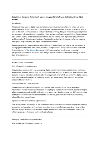 Data-Driven Decisions: An In-Depth Market Analysis of the SDx Market