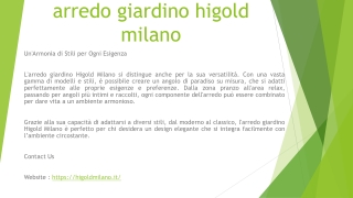 arredo giardino higold milano