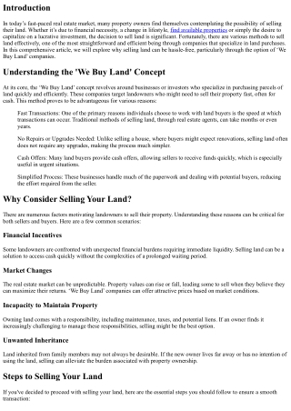 We Buy Land: The Easiest Way to Sell Your Property