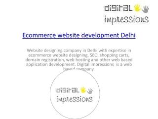 Ecommerce website development Delhi