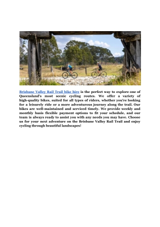 Bike Rental Brisbane