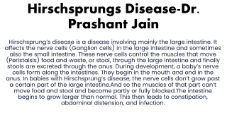 Hirschsprungs Disease-Dr Prashant Jain