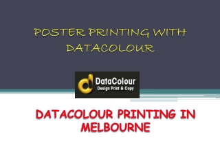 Poster Printing with Datacolour