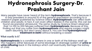 Hydronephrosis Surgery-Dr Prashant Jain