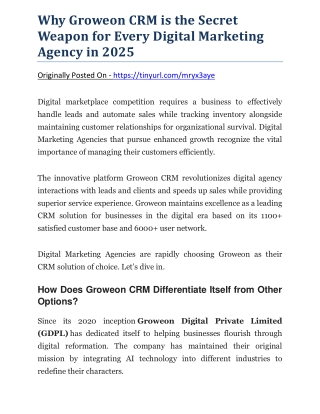 Why Groweon CRM is the Secret Weapon for Every Digital Marketing Agency in 2025