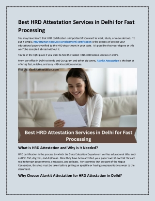 Best HRD Attestation Services in Delhi for Fast Processing