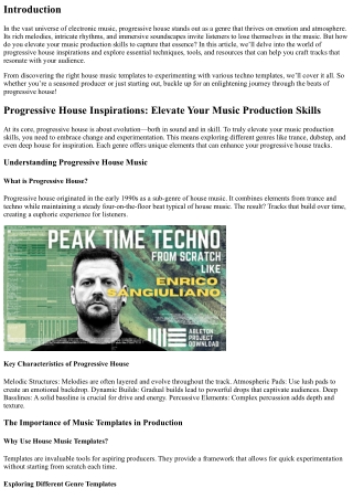 Progressive House Inspirations: Elevate Your Music Production Skills