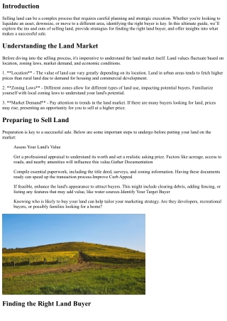 Ultimate Guide to Selling Land: Finding the Right Land Buyer for Your Property