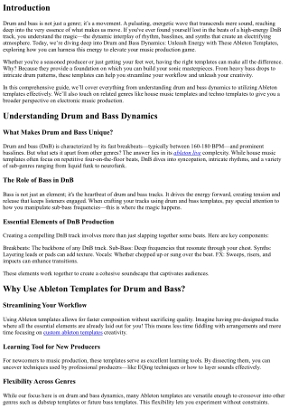 Drum and Bass Dynamics: Unleash Energy with These Ableton Templates