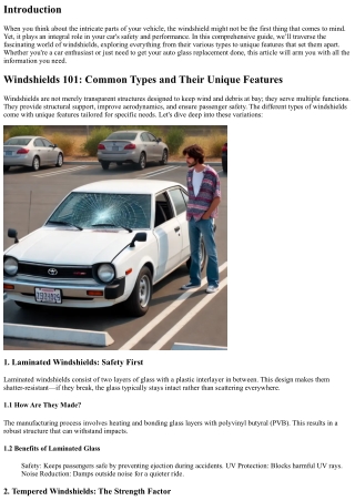 Windshields 101: Common Types and Their Unique Features