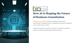 How AI Is Shaping the Future of Business Consultation Services
