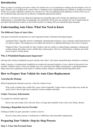How to Prepare Your Vehicle for Auto Glass Replacement