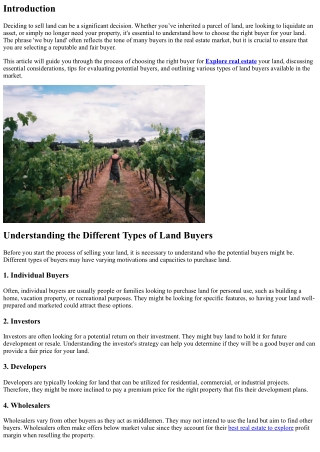 We Buy Land: How to Choose the Right Buyer