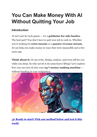 You Can Make Money With AI Without Quitting Your Job