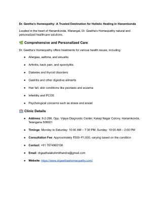 homeopathy doctor in warangal