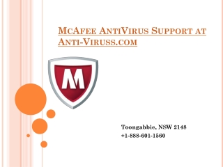 McAfee AntiVirus Support at Anti-Viruss.com
