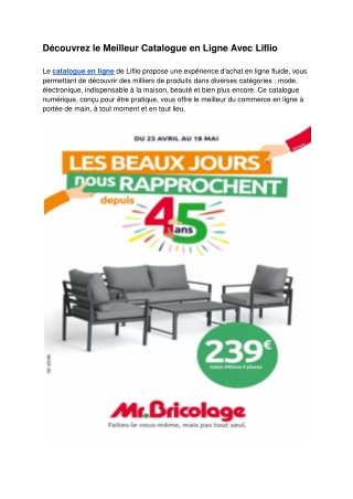 Découvrez le Meilleur Catalogue en Ligne Avec Liflio