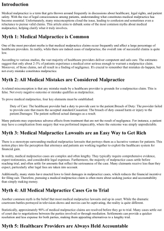 Debunking Common Myths About Medical Malpractice