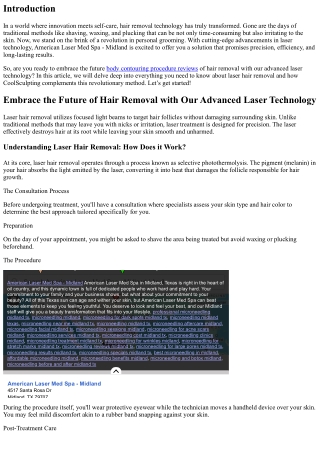 Embrace the Future of Hair Removal with Our Advanced Laser Technology