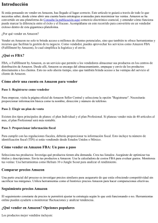 Cómo vender en Amazon: Guía completa para principiantes