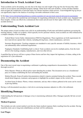 Big Rig Lawyer's Top Tips for Negotiating Settlements in Truck Accident Cases