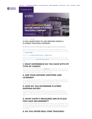 Questions to Ask Before Hiring a Flatbed Trucking Company