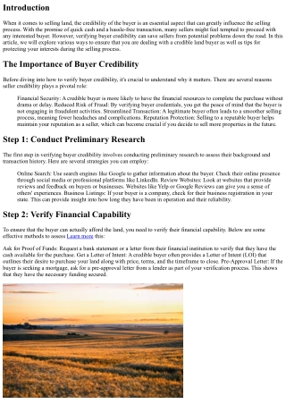 We Buy Land: How to Verify Buyer Credibility
