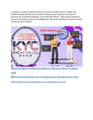 Best 5 Site To Buy USA Facebook Accounts (PVA &amp