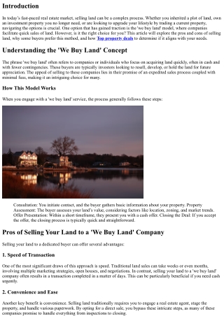 We Buy Land: Is It the Right Choice for You?