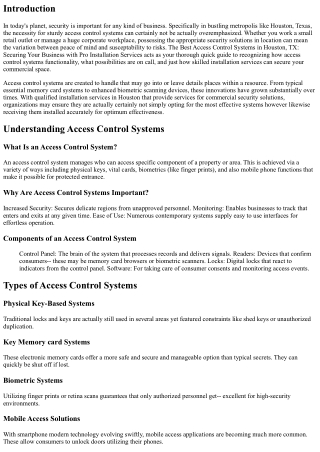 The Best Access Control Systems in Houston, TX: Guarding Your Business with Pro