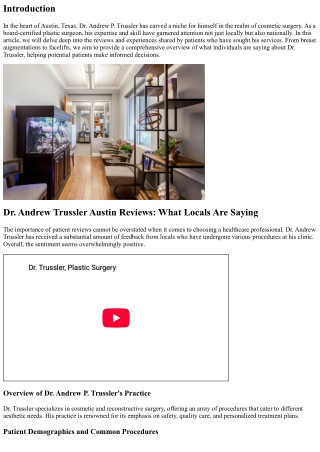 Dr. Andrew Trussler Austin Reviews: What Locals Are Saying