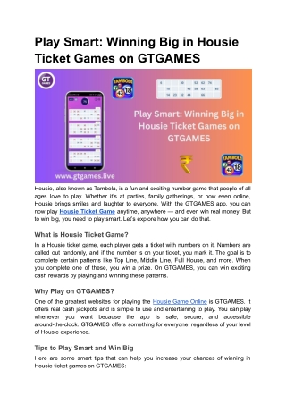 Play Smart_ Winning Big in Housie Ticket Games on GTGAMES
