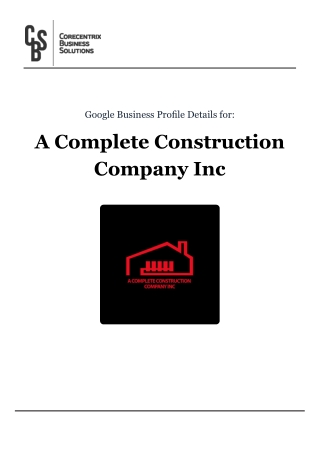 Concrete construction company | A Complete Construction Company Inc
