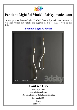 Pendant Light 3d Model | 3dsky-model.com