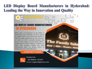 LED Display Board Manufacturers in Hyderabad Leading the Way in Innovation and Quality