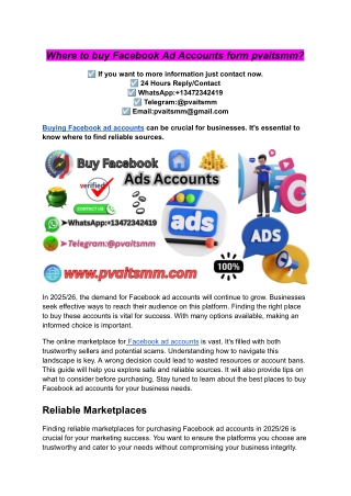 Where to buy Facebook Ad Accounts form pvaitsmm