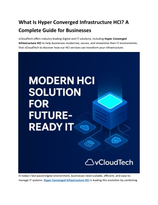 What Is Hyper Converged Infrastructure HCI