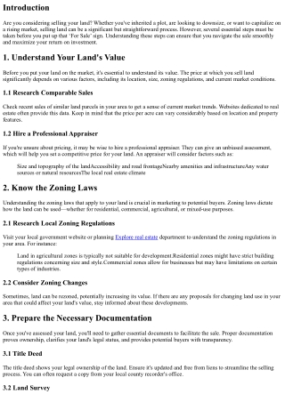 Essential Steps to Take Before Selling Your Land