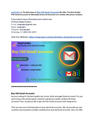 Top Trustable Sites to Buy Old Gmail Accounts