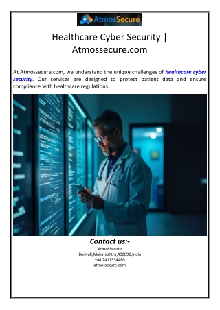 Healthcare Cyber Security | Atmossecure.com